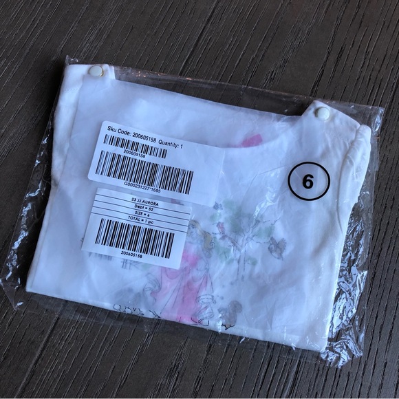 Janie and Jack Aurora Top Size Girl 6 Disney Princess Button Shoulder Blouse NWT - Picture 4 of 4